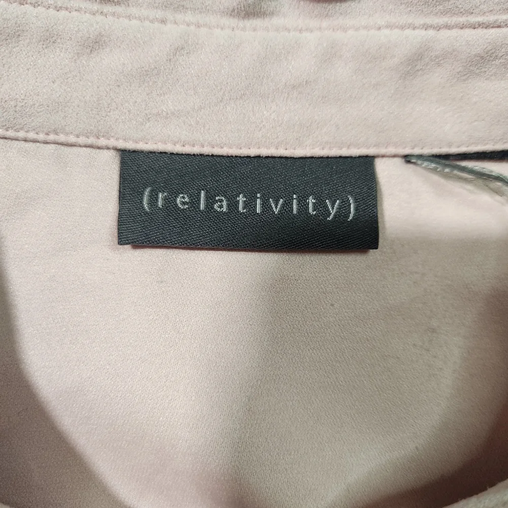 Relativity Pink Floral Embroidered Button Down Shirt XL